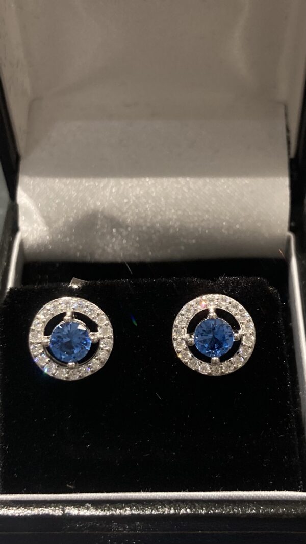 Sterling silver with topaz cubic zirconia earrings - Image 3