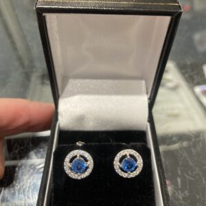 Sterling silver with topaz cubic zirconia earrings