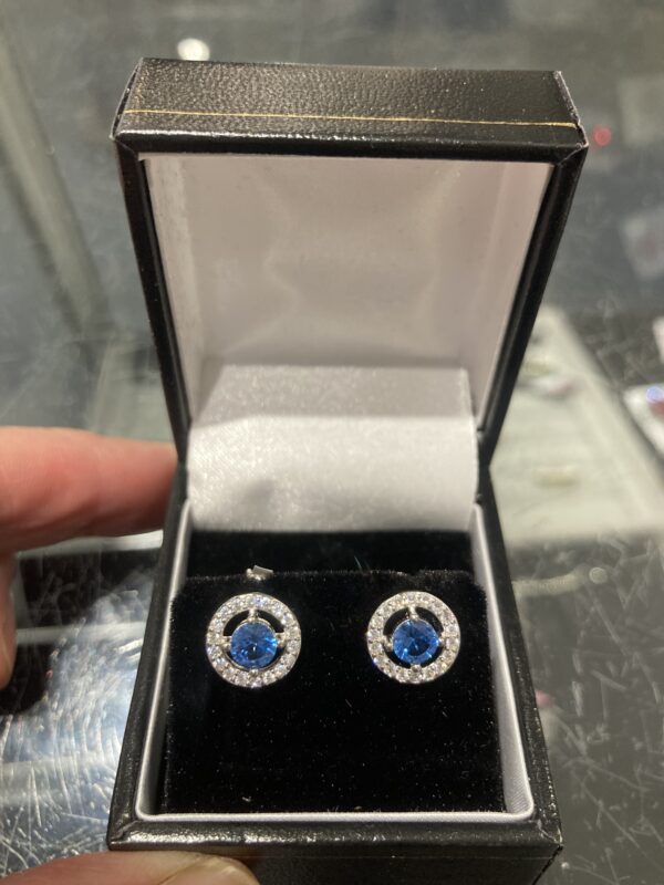 Sterling silver with topaz cubic zirconia earrings