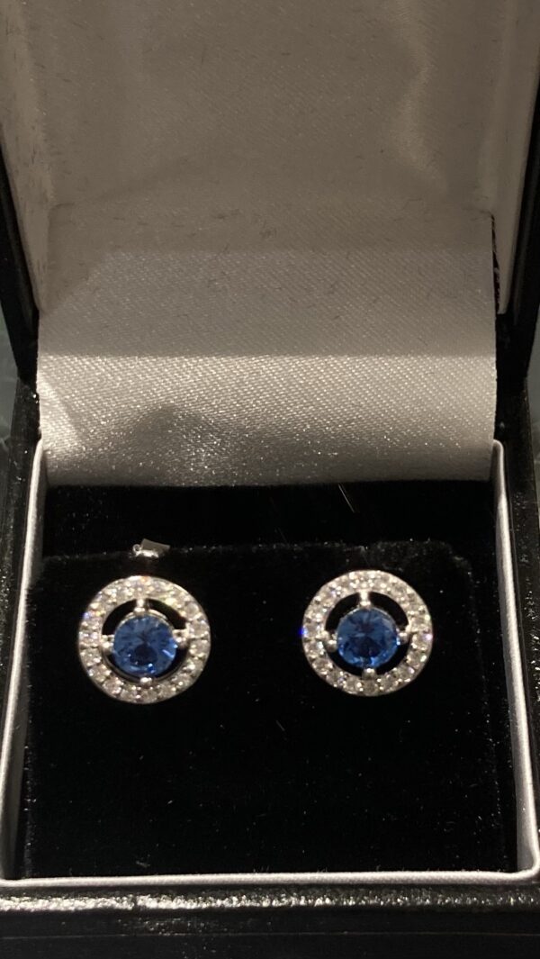 Sterling silver with topaz cubic zirconia earrings - Image 2