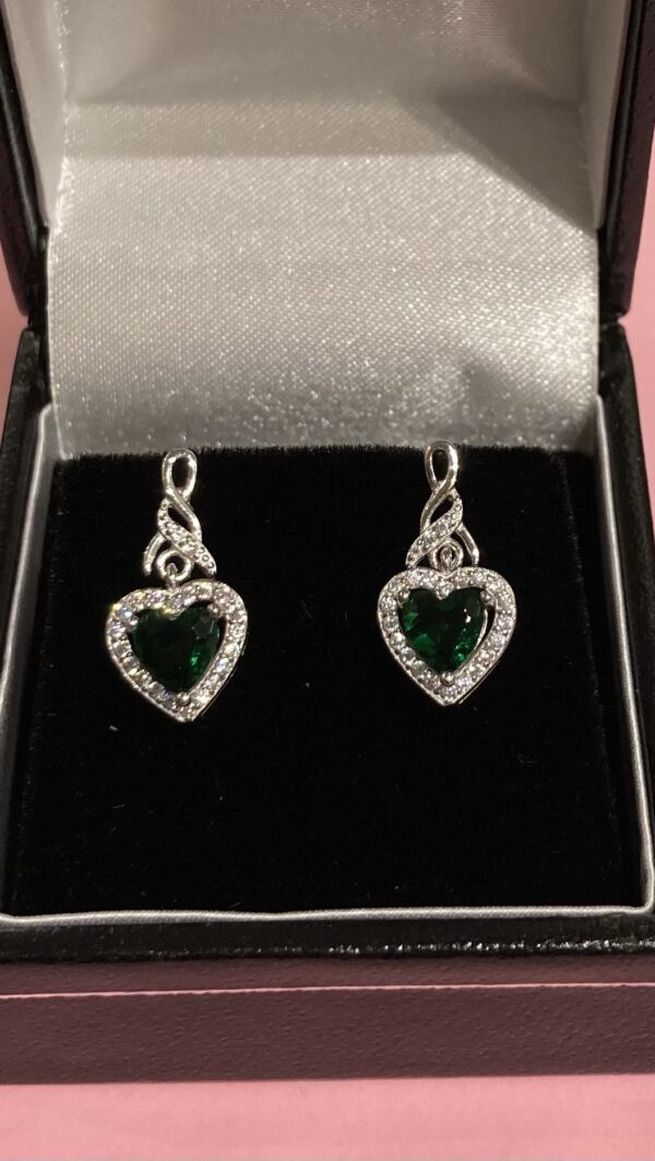 Emerald cubic zirconia earrings - Image 2