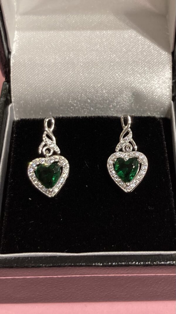Emerald cubic zirconia earrings