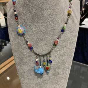 Glass Beads with Whale and Heart